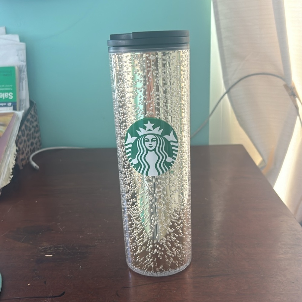 Starbucks 2020 Christmas Holiday Gold Champagne Bubbles Travel Tumbler Lid Cup - Picture 13 of 15